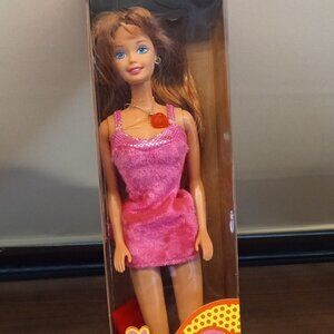 Collectible Barbie Sweetheart Brunette Doll Pink Dress Mattel 1997 No 18710